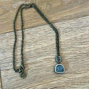 Typewriter key “D” initial Necklace antique typewriter D